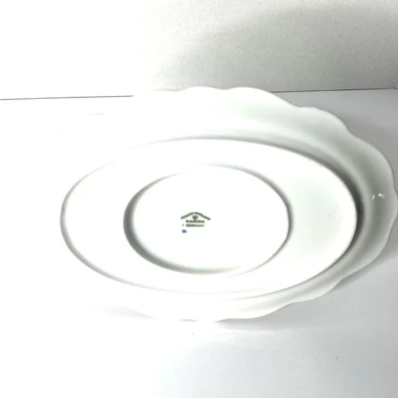 Vintage Johann Haviland Moss Rose Gravy Boat With Attached Under Plate Bavaria - Picture 9 of 11